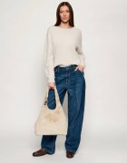 COCCINELLE Geantă shopper C-Easy | shearling cu adaos de piele