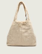 COCCINELLE Geantă shopper C-Easy | shearling cu adaos de piele