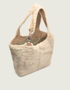 COCCINELLE Geantă shopper C-Easy | shearling cu adaos de piele