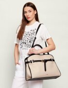 COCCINELLE Geantă shopper Sabine cu adaos de piele