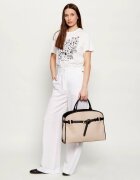 COCCINELLE Geantă shopper Sabine cu adaos de piele