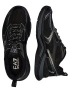 EA7 Sneakers cu adaos de piele