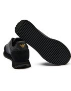 EA7 Sneakers cu adaos de piele