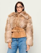 Elisabetta Franchi Geacă | Slim Fit | piele întoarsă