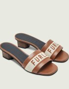 Furla De piele șlapi cu toc gros CILINDRO