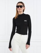 GCDS Pulover BASIC TURTLENECK | Skinny fit cu adaos de lână