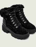 GUESS Botine cu toc YARELI | shearling | piele întoarsă