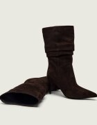 GUESS Cizme cu toc subțire Caralee | piele întoarsă