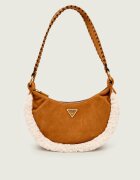GUESS Hobo Amita |shearling | piele întoarsă