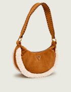 GUESS Hobo Amita |shearling | piele întoarsă
