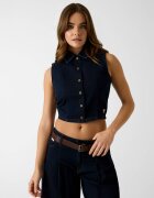 GUESS JEANS De blugi vestă | Cropped Fit