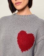 GUESS Pulover Anita Heart | Relaxed fit cu adaos de lână