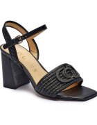 GUESS Sandale cu toc gros Grato cu adaos de piele