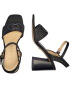 GUESS Sandale cu toc gros Grato cu adaos de piele