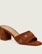 GUESS Șlapi cu toc gros GAURI2 | piele întoarsă