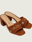 GUESS Șlapi cu toc gros GAURI2 | piele întoarsă