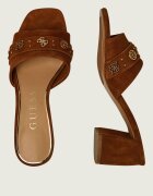 GUESS Șlapi cu toc gros GAURI2 | piele întoarsă
