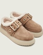 Inuikii Bocanci Micro Buckle | piele întoarsă | shearling