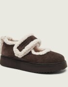 Inuikii Căptușite balerini Mary Jane | piele întoarsă | shearling