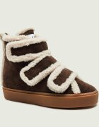 Inuikii Căptușite botine cu platformă Velcro Wedge | piele întoarsă | shearling cu adaos de lână