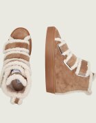 Inuikii Căptușite botine cu platformă Velcro Wedge | piele întoarsă | shearling cu adaos de lână