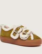 Inuikii Căptușite sneakers Low Velcro Buckle | piele întoarsă | shearling