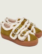 Inuikii Căptușite sneakers Low Velcro Buckle | piele întoarsă | shearling