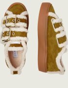 Inuikii Căptușite sneakers Low Velcro Buckle | piele întoarsă | shearling