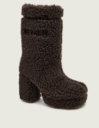 Inuikii De lână cizme cu toc CURLY HIGH cu adaos de piele | shearling