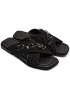 Inuikii Șlapi Woven Crossed Stones cu adaos de piele