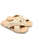 Inuikii Șlapi Woven Crossed Stones cu adaos de piele