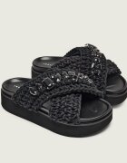 Inuikii Șlapi WOVEN STONES cu adaos de piele