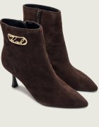 Karl Lagerfeld Botine cu toc subțire Sienna | piele întoarsă