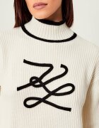 Karl Lagerfeld Guler înalt Soutache Autograph | Loose fit cu adaos de lână
