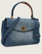 Lauren Ralph Lauren Denim cufăr Farrah cu adaos de piele
