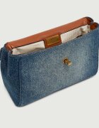 Lauren Ralph Lauren Denim cufăr Farrah cu adaos de piele
