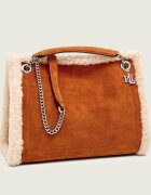 Lauren Ralph Lauren Geantă pe umăr Bradley | shearling | piele întoarsă