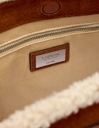 Lauren Ralph Lauren Geantă pe umăr Bradley | shearling | piele întoarsă