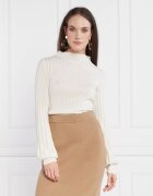 Liviana Conti Guler înalt Wełniany sweter | Slim Fit