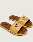Love Moschino Șlapi cu adaos de piele