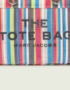 Marc Jacobs Cufăr The Stripe Mesh Small Tote Bag cu adaos de piele