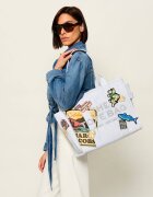 Marc Jacobs De blugi geantă shopper The Large Tote Camp Patchwork Denim Tote Bag