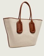 Marc Jacobs Geantă shopper Babe Tote In Canvas cu adaos de piele