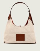 Marc Jacobs Hobo The Leather-Trim Canvas Belted Sack Bag cu adaos de piele