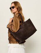 Marella Geantă shopper 2 în 1 Mlaecru | piele întoarsă