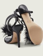 Michael Kors De piele sandale cu toc subțire Whitby Feather Trim
