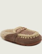 Mou Căptușite mules (încălțăminte) Winter Bio Slide | piele întoarsă | shearling