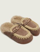 Mou Căptușite mules (încălțăminte) Winter Bio Slide | piele întoarsă | shearling