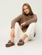 Mou Căptușite mules (încălțăminte) Winter Bio Slide | piele întoarsă | shearling