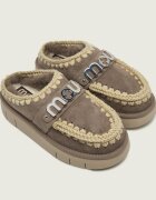 Mou Mules (încălțăminte) Bounce Clog cu adaos de lână | piele întoarsă